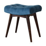 Mini Teal Velvet Curved Bench IN1764