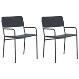 Garden Chairs 2 pcs Anthracite 51 x 55 x 81 cm Steel 42025097
