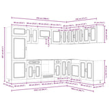 ZNTS 14 Piece Kitchen Cabinet Set Kalmar Concrete Grey Engineered Wood 3314975