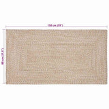 Area Rugs Natural and White 80 x 150 cm Jute 42010471