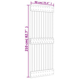 Sliding Door with Hardware Set 90x210 cm Solid Wood Pine 3203164