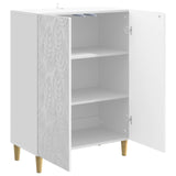 Sideboard High Gloss White 66 x 34.5 x 90 cm Engineered Wood 895049