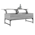 ZNTS Coffee Table Grey Sonoma 100x50x40 cm Engineered Wood and Metal 845379