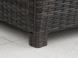 Rattan Garden Furniture Side Table Patio Frame Tempered Glass New - Brown T3398P318816