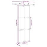 Sliding Door with Hardware Set 76x205 cm Tempered Glass&Aluminium 3332983