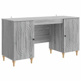 Desk with Shelf Grey Sonoma 142.5 x 50 x 75 cm Engineered Wood 3414582
