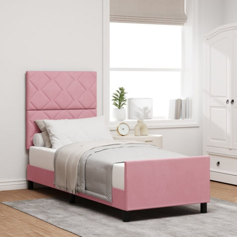 ZNTS Bed Frame Pink 80x200 cm Velvet 3344974