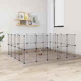 36-Panel Pet Cage with Door Black 35x35 cm Steel 3114039