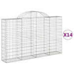 Arched Gabion Baskets 14 pcs 200x30x120/140 cm Galvanised Iron 3146143