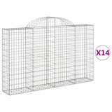 Arched Gabion Baskets 14 pcs 200x30x120/140 cm Galvanised Iron 3146143
