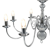 Chandelier Silver 8 x E14 Bulbs 281618