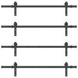Sliding Door Hardware Kit 305 cm Steel Black 3295743