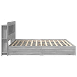 Bed Frame with Storage Grey Sonoma 200 x 200 cm Engineered Wood 3433692