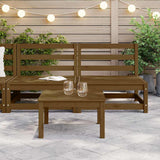 Garden Middle Sofas 2 pcs Honey Brown Solid Wood Pine 805683