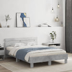 ZNTS Bed Frame with LED without Mattress Concrete Grey 120x200 cm 3207556