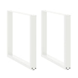 Dining Table Legs U-Shaped 2 pcs White 90x cm Steel 4013193