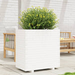 Garden Planter White 70x40x72.5 cm Solid Wood Pine 3282590