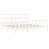 Bed Frame without Mattress White Super King Size Solid Wood Pine 3193027