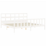 Bed Frame without Mattress White 200x200 cm Solid Wood Pine 3193032