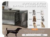Dog Crate Furniture End Table w/ Plush Washable Cushion, Lockable Door, for Extra Large Dogs T3398P349634