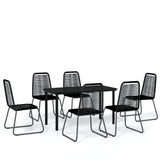 7 Piece Garden Dining Set Black 3099092