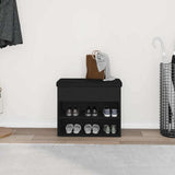 Storage Bench Black Oak 62 x 32 x 50 cm Engineered Wood 862990