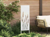 Garden Privacy Screen White 32 x 140 cm Cold-rolled steel 876239
