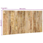 ZNTS Headboard 160 cm Solid Rough Wood Mango 4017506