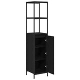 Bathroom Cabinet with Shelves Black Oak 36x35x165 cm 861907