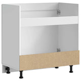 Sink Base Cabinet Kalmar White 80x46x81.5 cm Engineered Wood 853447