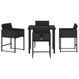 Garden Dining Set 5 pcs Black Poly Rattan 3380717