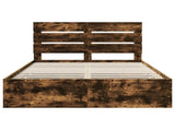 Bed Frame with Drawer Smoked Oak 140 x 200 cm Engineer Wood 3411831