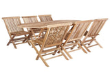 Garden Furniture Set 7 pcs Natural Solid Teak Wood 3418862