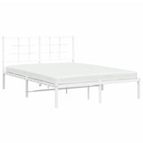 Metal Bed Frame without Mattress with Headboard White 135x190cm 355609