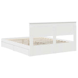 Storage Bed with Headboard White 160 x 200 cm Engineered Wood 3410777
