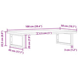 Basin Shelf Wall Mounted Steel and Solid Wood Beech 3302433