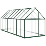 Greenhouse with Base Frame Green 445x169x195 cm Aluminium 3266333