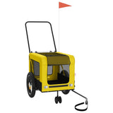 Pet Bike Trailer Yellow and Black Oxford Fabric and Iron 93945
