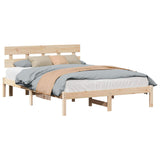 Bed Frame with Headboard Brown 160 x 200 cm Solid Pine wood 872155