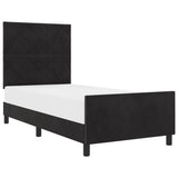 ZNTS Bed Frame Black 100x200 cm Velvet 3344989