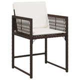 Garden Chairs with Cushions 4 pcs Brown Poly Rattan 365020