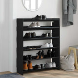 Shoe Rack Black 80x25x100 cm Engineered Wood 859897