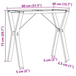 ZNTS Dining Table Legs Y-Frame 80x40x73 cm Steel 357933