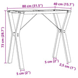 ZNTS Dining Table Legs Y-Frame 80x40x73 cm Steel 357933