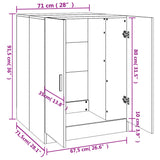 ZNTS Washing Machine Cabinet High Gloss White 71x71.5x91.5 cm 808401