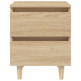 Bed Cabinet with Solid Pinewood Legs Sonoma Oak 40x35x50 cm 805857