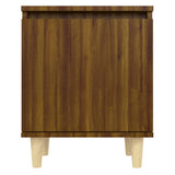 Bed Cabinets with Solid Wood Legs 2 pcs Brown Oak 40x30x50 cm 813115