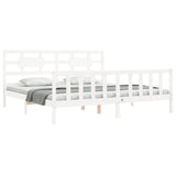 Bed Frame without Mattress White Super King Size Solid Wood Pine 3192572