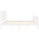 Bed Frame without Mattress White 200x200 cm Solid Wood Pine 3192252