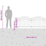 Garden Fence Woerden White 240 x 140 cm Powder-coated steel 42003969